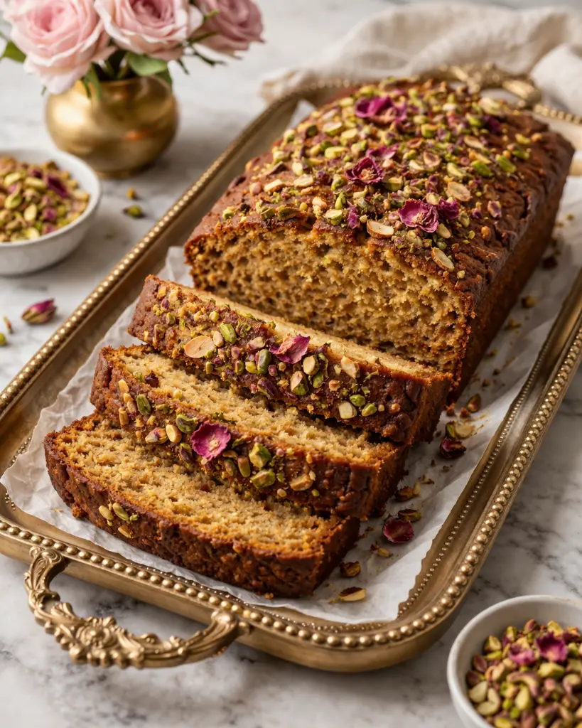 Royal Pistachio & Rose Almond flour Banana Bread 3.webp